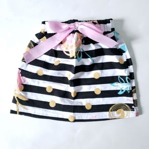 6-12M Striped Skirt Gold White Black Pink Floral